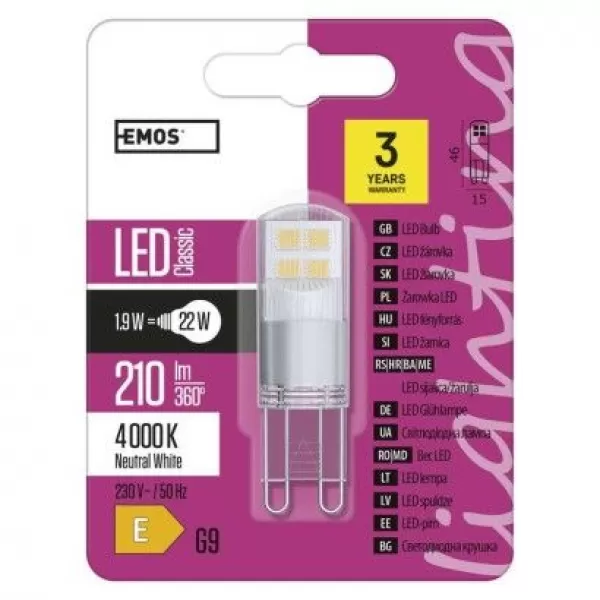 EMOS LED CLS JC 1,9W E27 ZQ9527