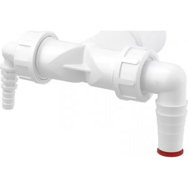AlcaPlast dvojité kolínko DN40/32 8-23 se zpětnými klapkami P156Z