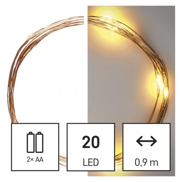 EMOS D3AW07 20LED XMAS NANO IP20 2AA T WW-svět.drát