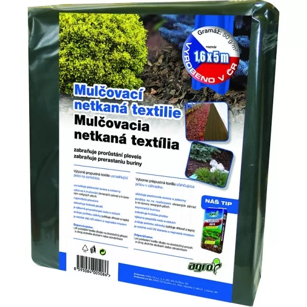 AGRO textilie Mulčovací netkaná 1,6 x 5 m černá