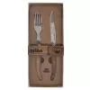 Steak set nůž+vidlička nerez/dřevo