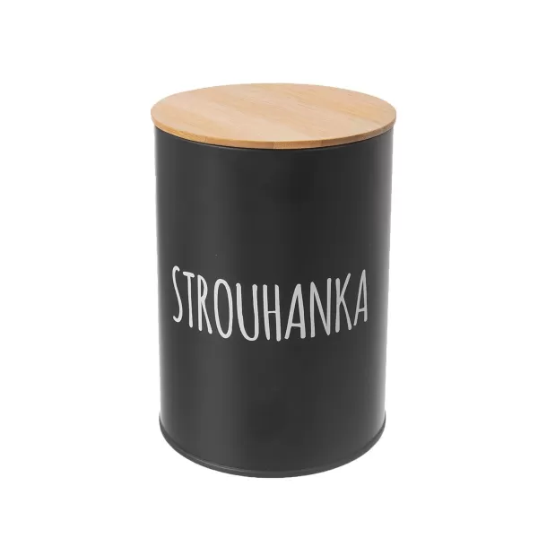 Dóza plech/bambus pr. 11 cm Strouhanka BLACK CZ