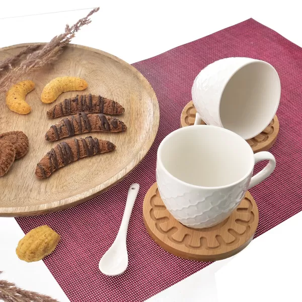 Hrnek porc.+podšálek+lžička WHITELINE 0,25 l, 2 ks