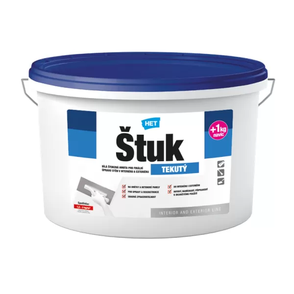 HET Štuk tekutý 14kg+1kg zdarma