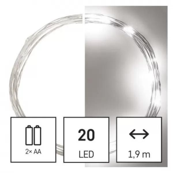 EMOS D3AC07 20LED XMAS NANO IP20 2AA T CW-svět.drát
