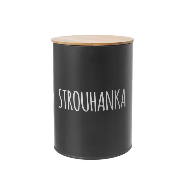 Dóza plech/bambus pr. 11 cm Strouhanka BLACK CZ