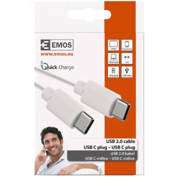 EMOS USB 2,0C/M-C/M 1M,bílá SM7027W