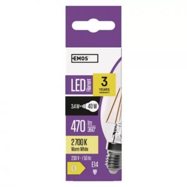EMOS LED FLM CANDLE 3,4W ZF3220 470lm