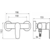 METALIA 58 Baterie sprchová bez příslušenství 150mm černá 58061/1,5