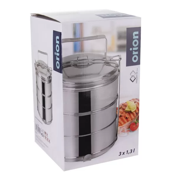 Jídlonosič nerez+víka 3x1,3 l, pr. 16 cm