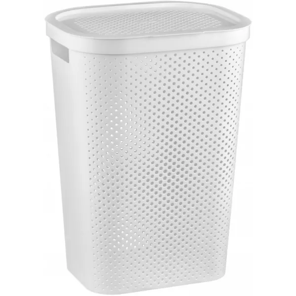 Koš na prádlo INFINITY 60L puntíky bílý