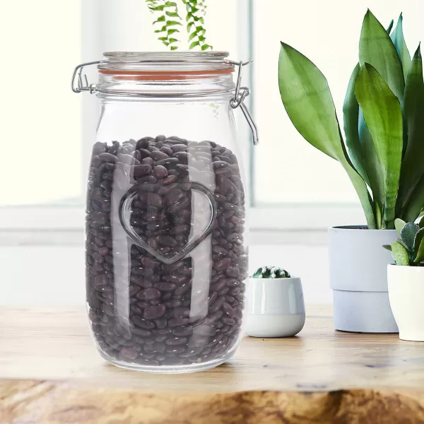 Dóza sklo/kov klip patent Bela srdce 1,5 l