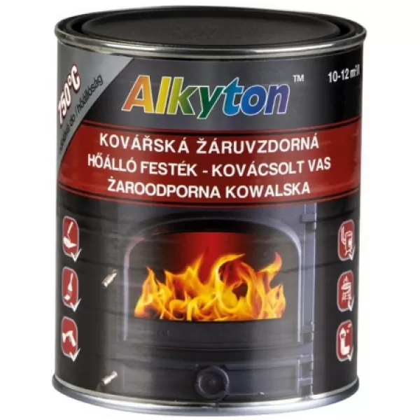 Alkyton kovářská žáruvzdorná barva do 750 °C - černá, 250 ml