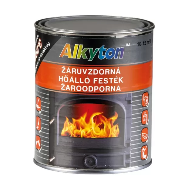 Alkyton žáruvzdorná barva do 750 °C - černá, 250 ml