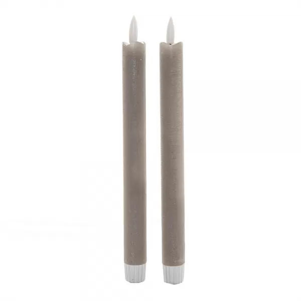 NIPEKO Svíce 23cm šedá LED 2ks/bal