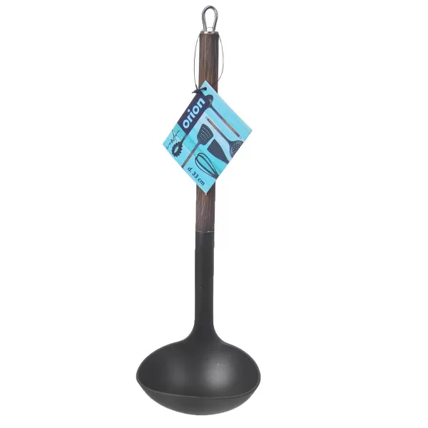 Naběračka plná termoplast PBT/nerez WOODEN 33x10 cm
