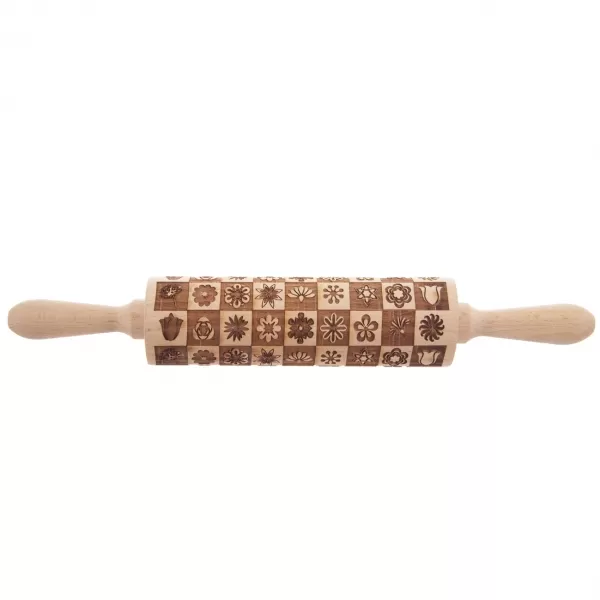 Váleček dřevo Dekor d. 20/38 cm Motiv