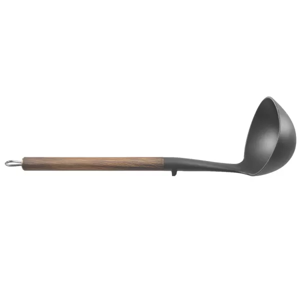Naběračka plná termoplast PBT/nerez WOODEN 33x10 cm