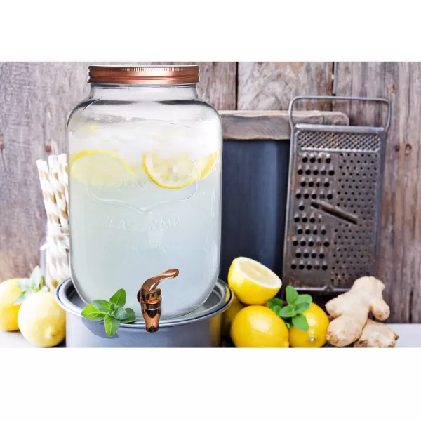 Láhev sklo/kov kohoutek 8,8 l