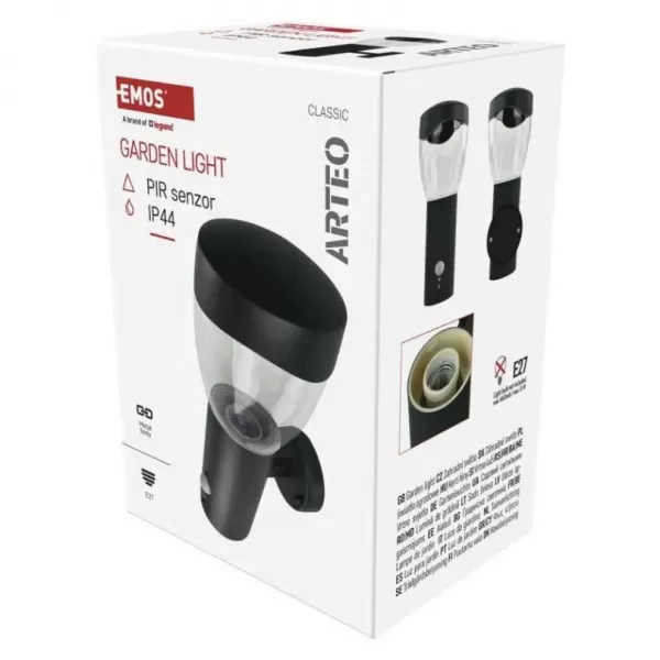 EMOS ZGA040P LED zahradní svítidlo nástěnné E27,IP44,MAX 15W