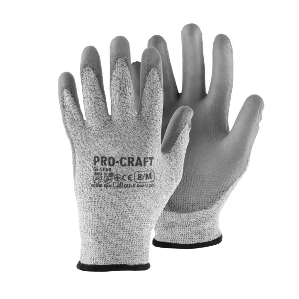 PROCRAFT Aku řetězová pila PKA33 + pracovní rukavice polyuretanové odolné proti proříznutí, L GL-CPU