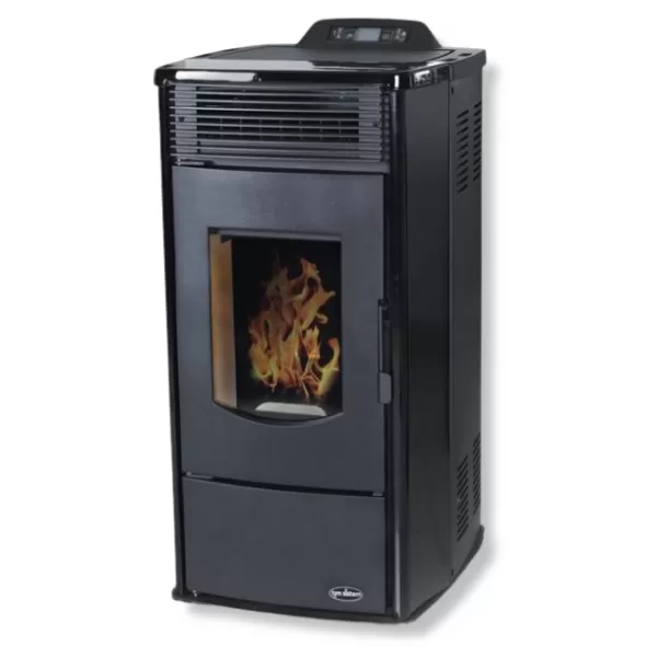 Kamna keramická TIM SIS RITTIUM černá 7,6kW, na peletky