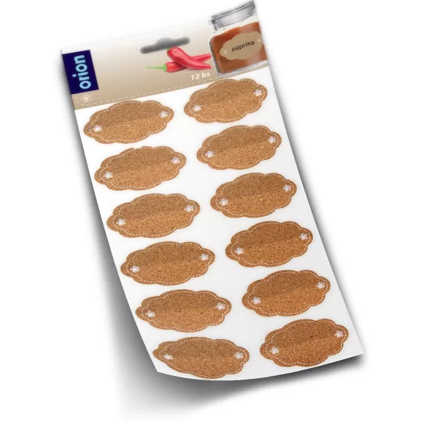 Samolepky korek na kořenky ovál prázdné 12