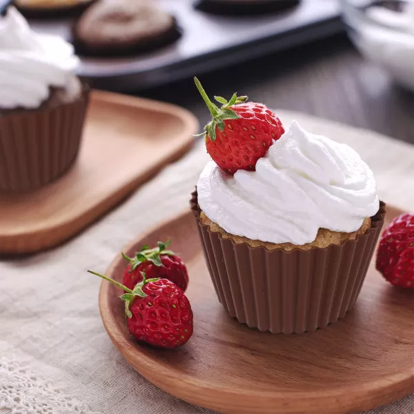 Formička silikon košíček muffiny 6 ks hnědá