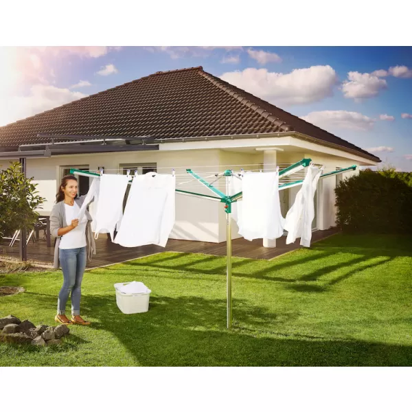 Zahradní otočný sušák na prádlo s obalem LINOMATIC 500 DeLuxe Cover LEIFHEIT 82007