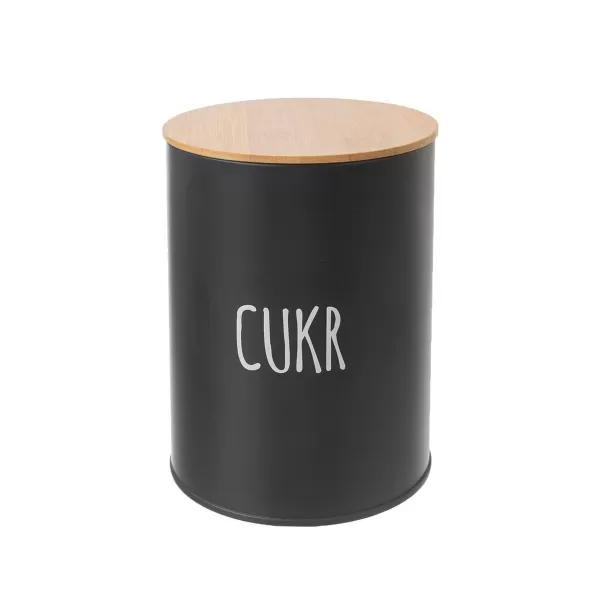 Dóza plech/bambus pr. 11 cm Cukr BLACK CZ