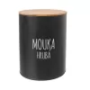 Dóza plech/bambus pr. 13 cm Mouka hrubá BLACK CZ