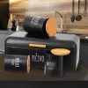 Dóza plech/bambus pr. 13 cm Mouka hrubá BLACK CZ