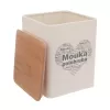 Dóza plech/dřevo 11,5x11,5x14 cm Mouka pol. SRDCE
