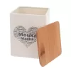 Dóza plech/dřevo 11,5x11,5x14 cm Mouka hlad. SRDCE