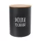 Dóza plech/bambus pr. 13 cm Mouka polohrubá BLACK CZ