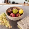 Mísa dřevo MANGO bílý dekor pr. 24 cm