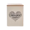 Dóza plech/dřevo 11,5x11,5x14 cm Mouka hlad. SRDCE
