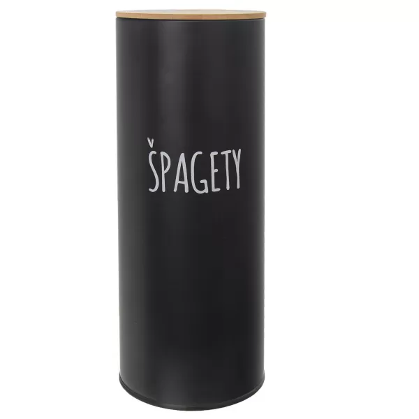 Dóza plech/bambus pr. 11 cm Špagety BLACK CZ, SK