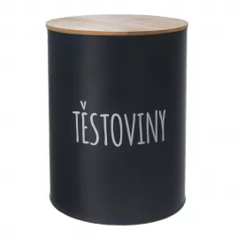 Dóza plech/bambus pr. 13 cm Těstoviny BLACK CZ