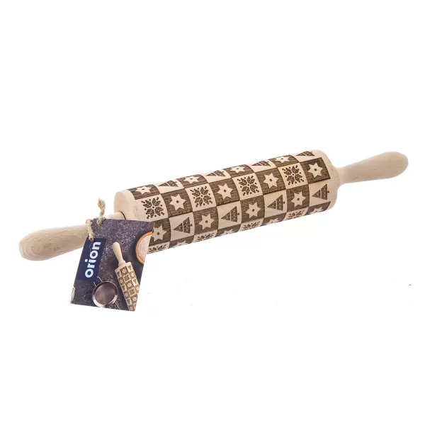 Váleček dřevo Dekor d. 20/38 cm Vánoce