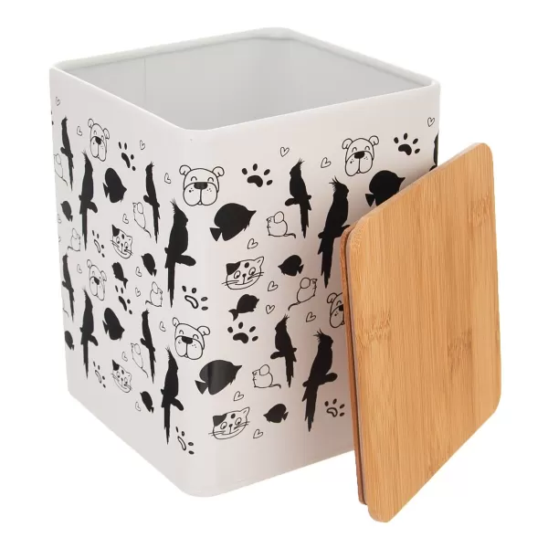 Dóza plech/bambus 14x14x16,5 cm MAZLÍČCI