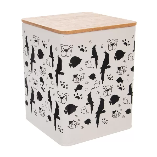 Dóza plech/bambus 11,5x11,5x14 cm MAZLÍČCI