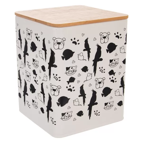 Dóza plech/bambus 14x14x16,5 cm MAZLÍČCI