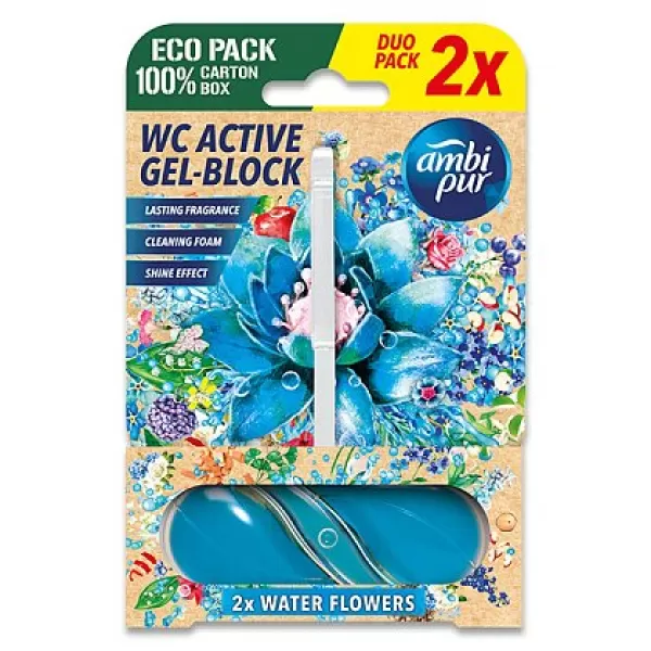 AMBIPUR WC Active gel-blok 2x45g vodní květy