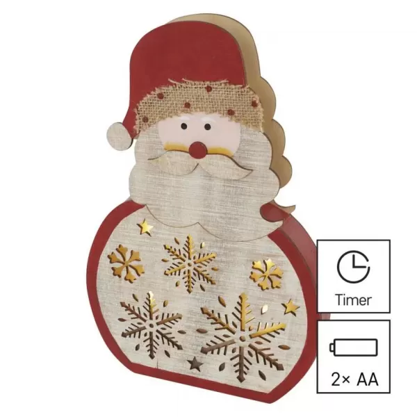EMOS 5LED XMAS WOOD SANTA 2AA WW DCWW24