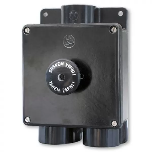 Spínač trojpólový stiskací 25A, 400V, IP55 nástěnný, černý ABB 35363-81