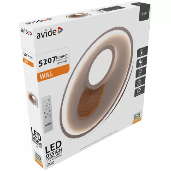 NIPEKO Svítidlo LED WILL dřevo 73W 4774lm