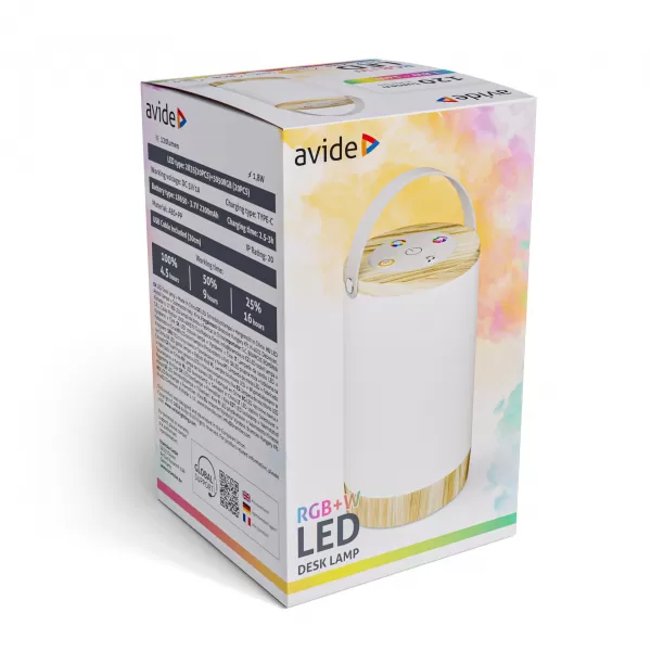 NIPEKO Lampa stolní přenosná RGB+W