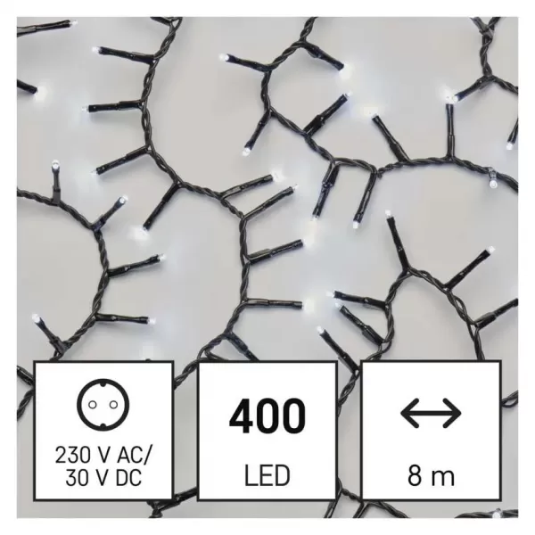 EMOS 400LED XMAS CLUSTER 8M CW D4BC02