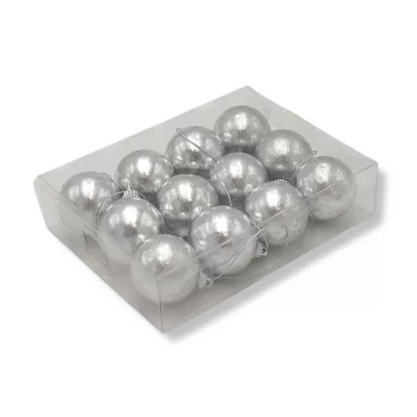 Dekorace - Koule vánoční pěna BOX 4cm, 12ks stříbrná